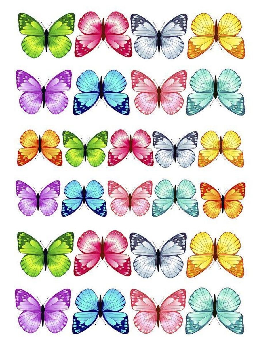 Бабочки на торт картинки